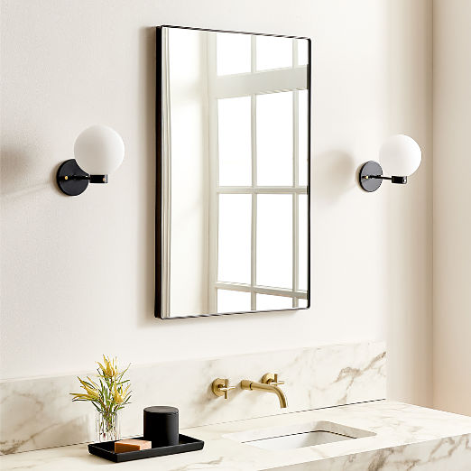 Espressione Blackened Brass Rectangular Wall Mirror 24"X36"