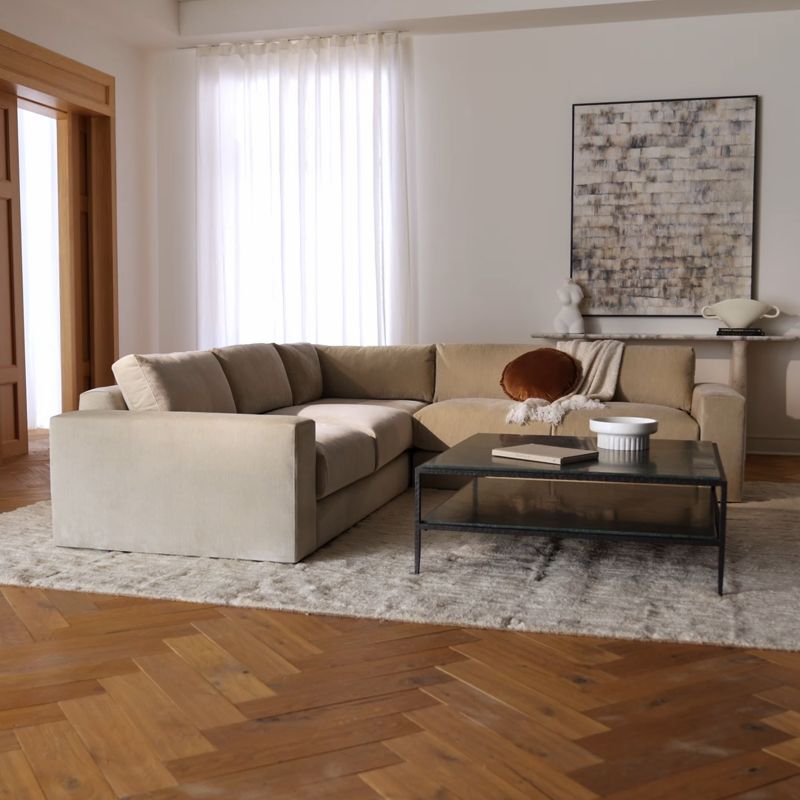 Play Berkeley 78" Taupe Performance Velvet Sofa - video 3 of 3