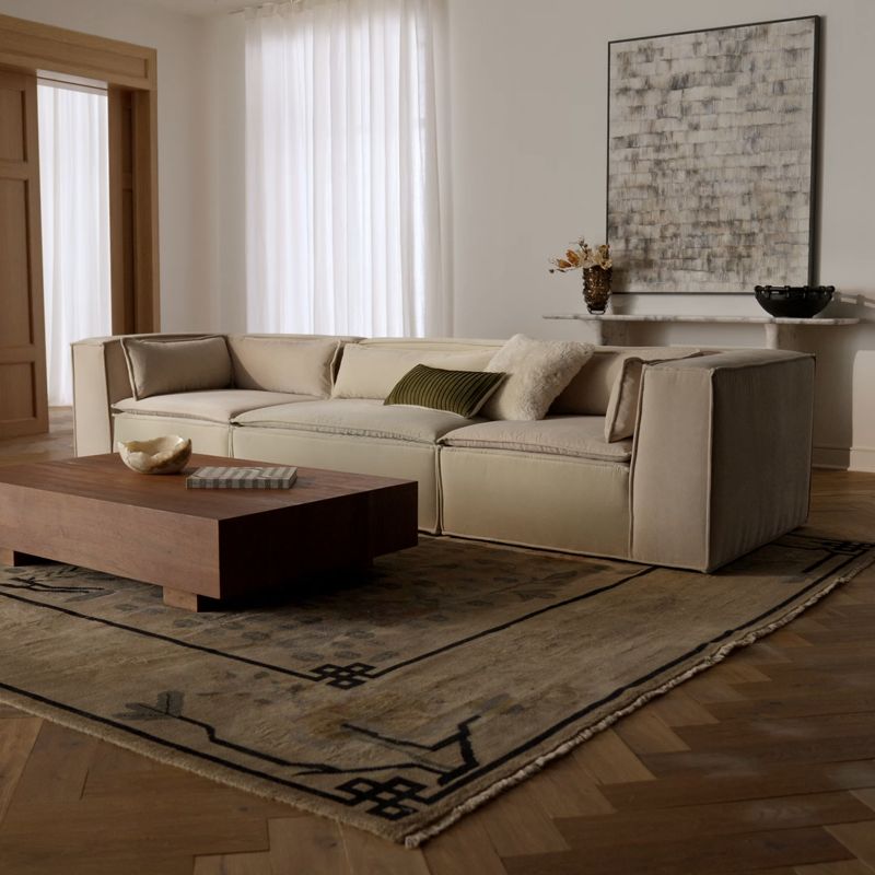 Play Martine 5-Piece Light Brown Performance Velvet Sectional - video 1 of 1