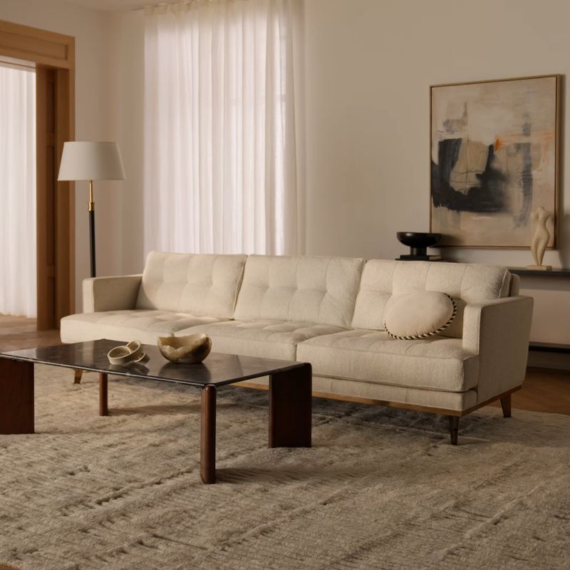 Play Itero 105" Off White Performance Fabric Sofa by Ross Cassidy - video 1 of 1