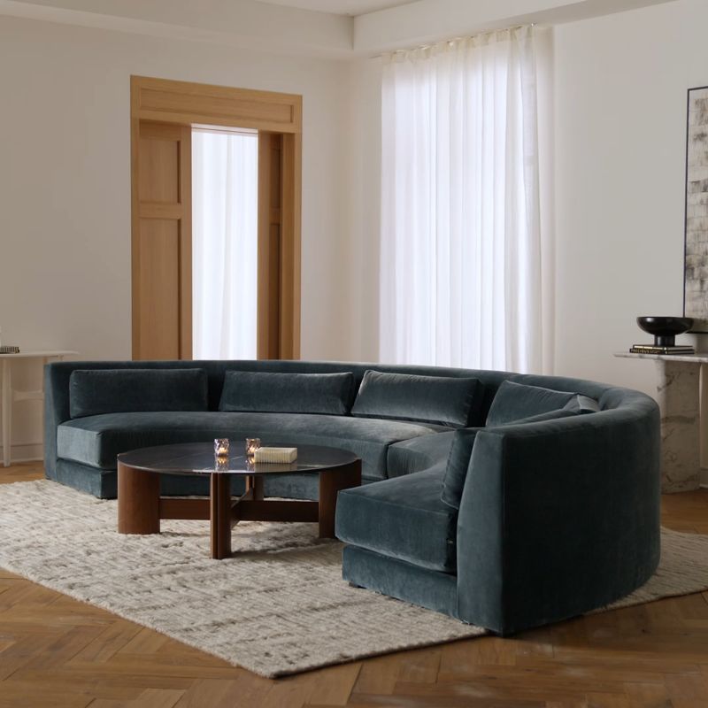 Play Sonora Curved Cream Performance Velvet Armless Chair - video 1 of 1