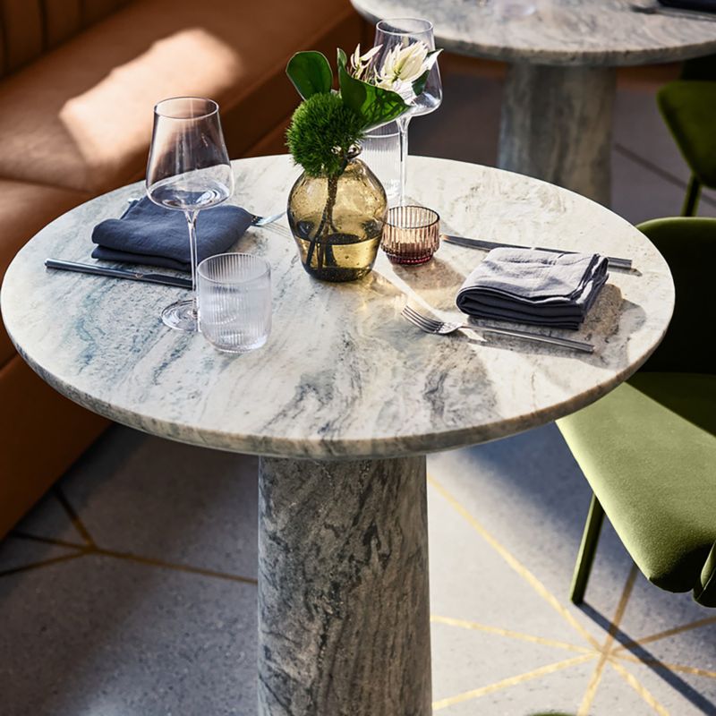 Babylon 30" Round Torrento Grey Marble Bistro Table - image 7 of 14