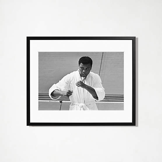 'Cassius Clay at London Training' Photographic Print in Black Frame 21"x17"