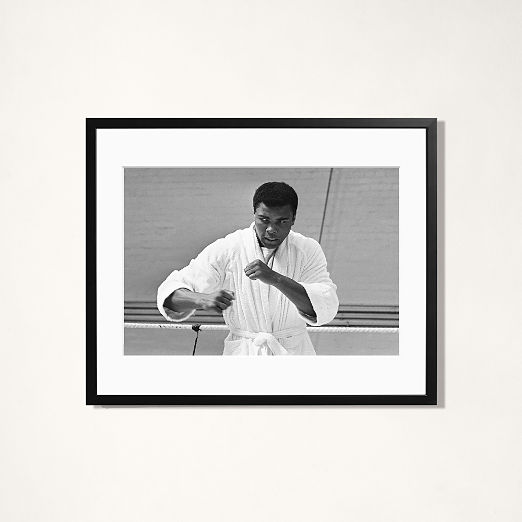 'Cassius Clay at London Training' Photographic Print in Black Frame 21"x17"