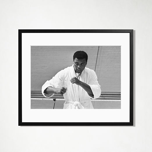 'Cassius Clay at London Training' Photographic Print in Black Frame 25"x21"