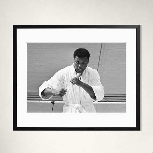 'Cassius Clay at London Training' Photographic Print in Black Frame 38"x27"
