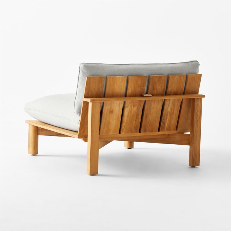 Cabra Teak Outdoor Armless Chair with Grey Sunbrella® Cushions - image 6 of 8