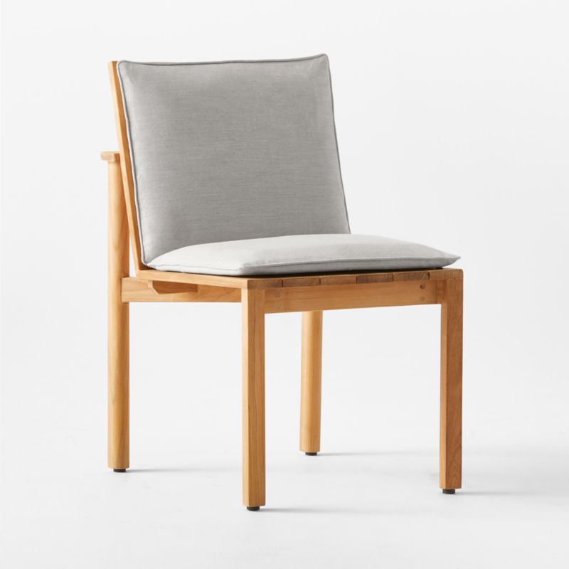 Cabra Teak Outdoor Dining Chair with Grey Sunbrella® Cushion - image 8 of 12