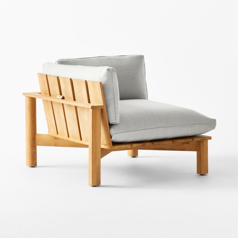 Cabra Teak Outdoor Left Corner Chair with Grey Sunbrella® Cushions - image 4 of 8