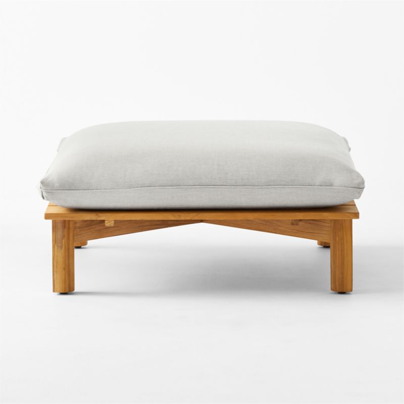 Cabra Teak Outdoor Ottoman with Grey Sunbrella® Cushion - image 5 of 8