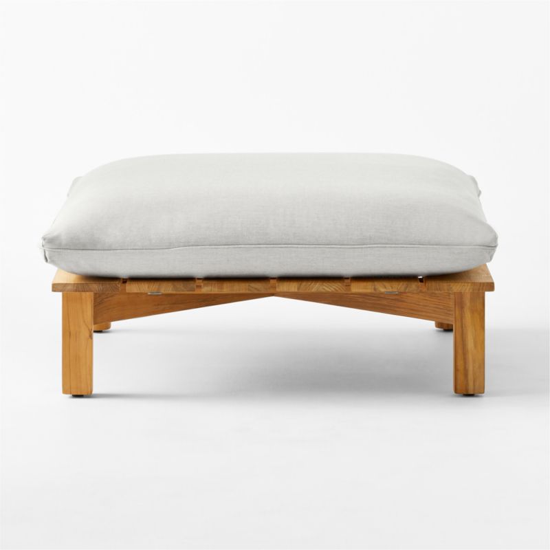 Cabra Teak Outdoor Ottoman with Grey Sunbrella® Cushion - image 3 of 8