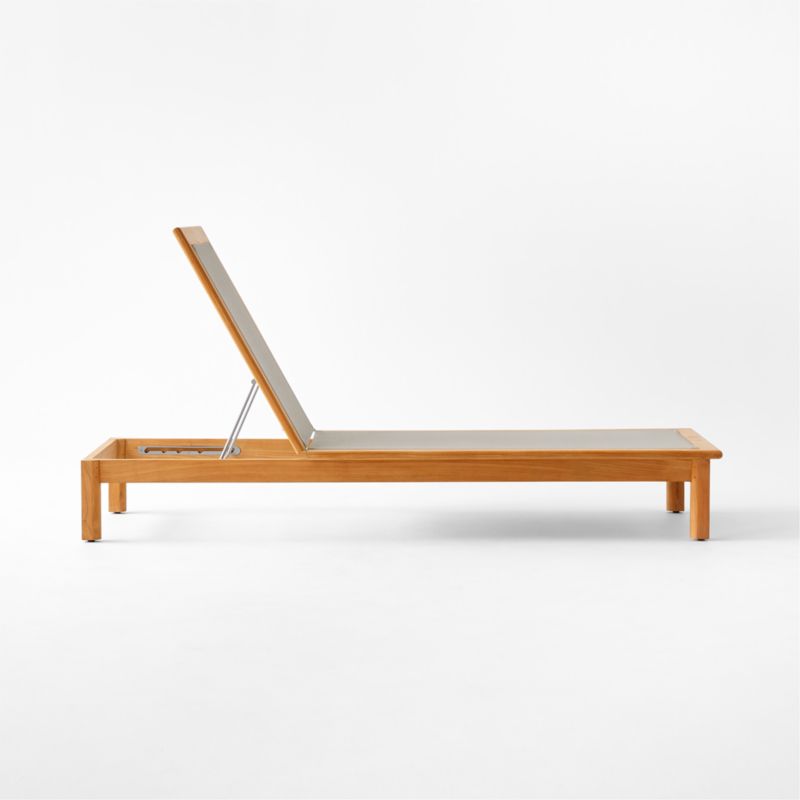 Cabra Teak and Grey Textilene Outdoor Sun Lounger - image 7 of 9