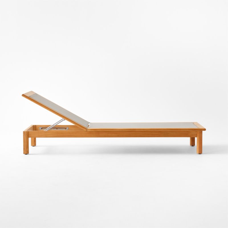 Cabra Teak and Grey Textilene Outdoor Sun Lounger - image 6 of 9