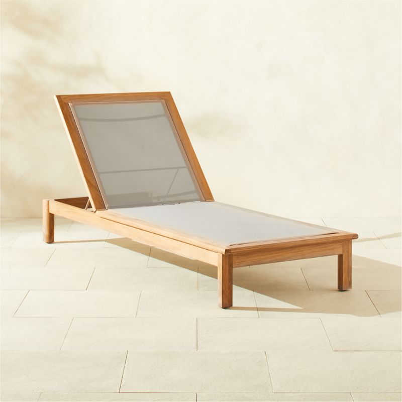 Cabra Teak and Grey Textilene Outdoor Sun Lounger - image 0 of 9