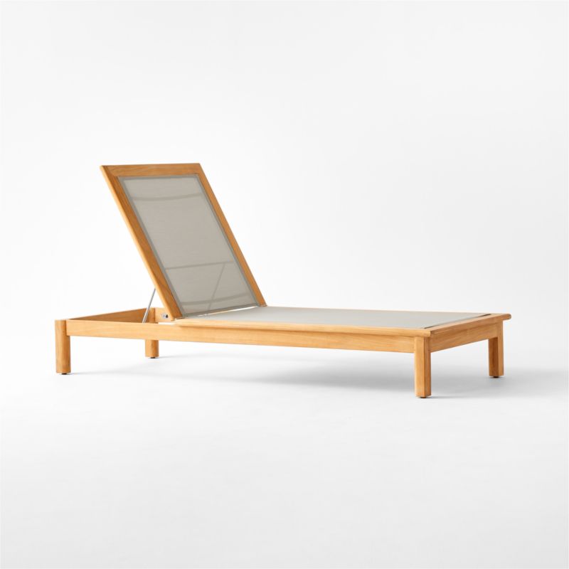 Cabra Teak and Grey Textilene Outdoor Sun Lounger - image 4 of 9