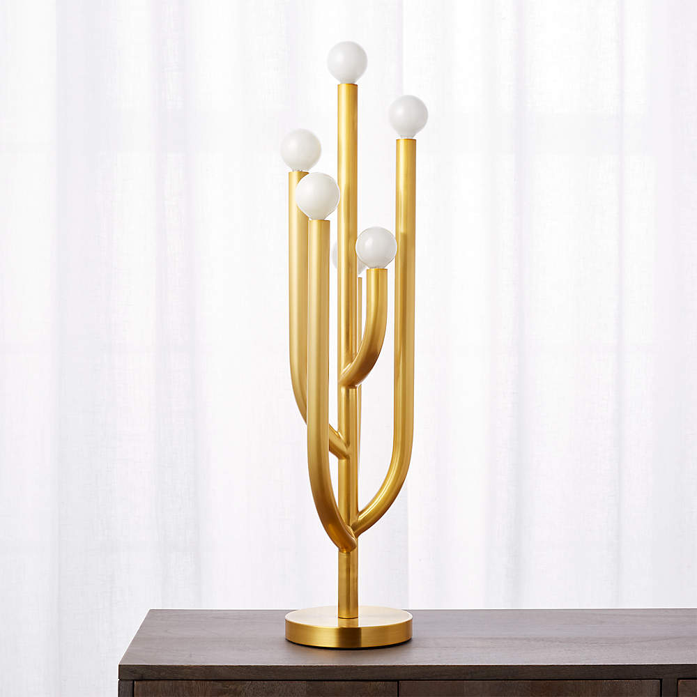 Cacti Glow Brass Table Lamp Reviews Cb2, Lumo Snap Neon Cactus Table Lamp
