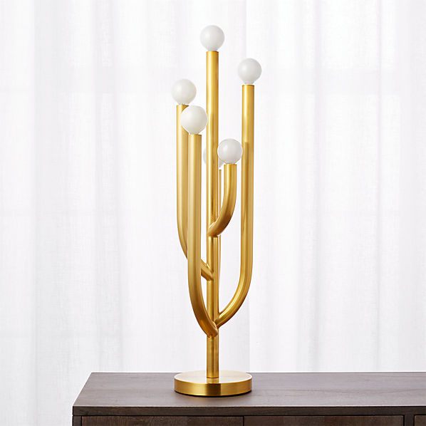 Cacti Glow Brass Table Lamp + Reviews | CB2
