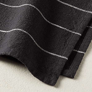 Cafe Organic Cotton Black Striped Dish Towels Set of 2 + Reviews