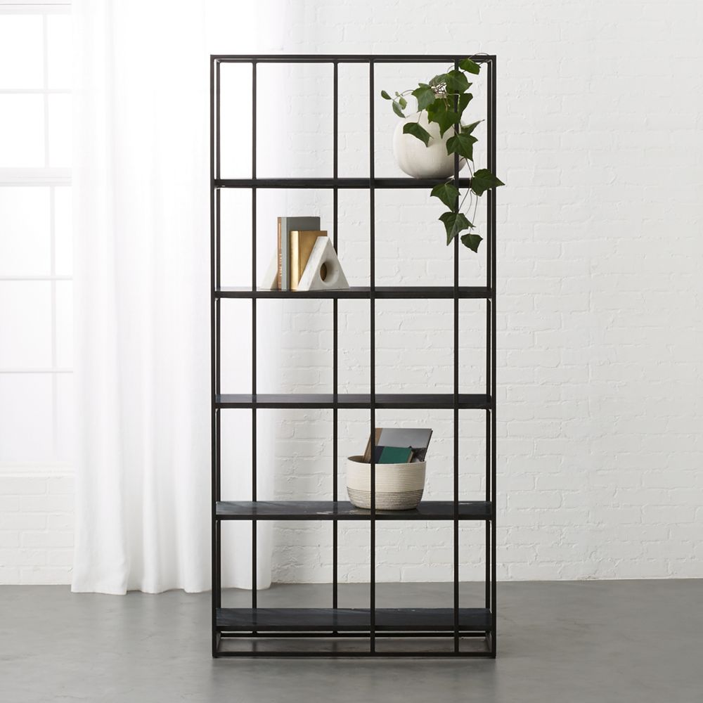 Caged Black Marble Bookcase