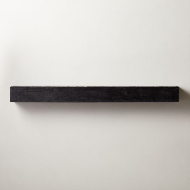Caia Black Mantel Shelf 60" + Reviews CB2