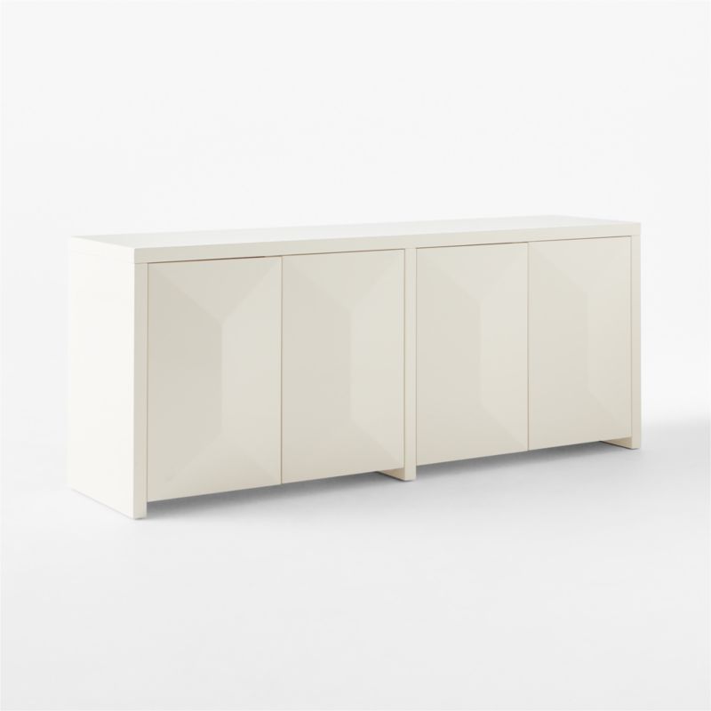 Cairo 72" Warm White High-Gloss Lacquered Credenza - image 5 of 10