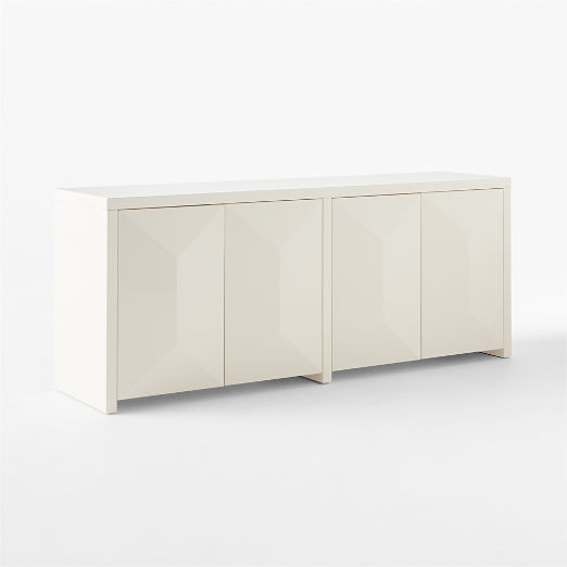 Cairo 72" Warm White High-Gloss Lacquered Credenza