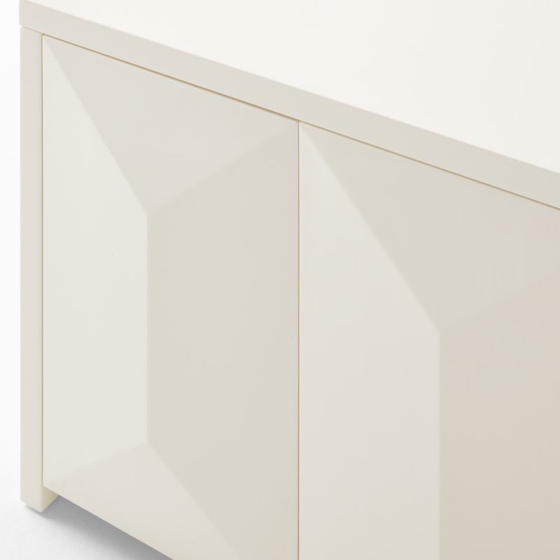 Cairo 72" Warm White High-Gloss Lacquered Credenza - image 9 of 10