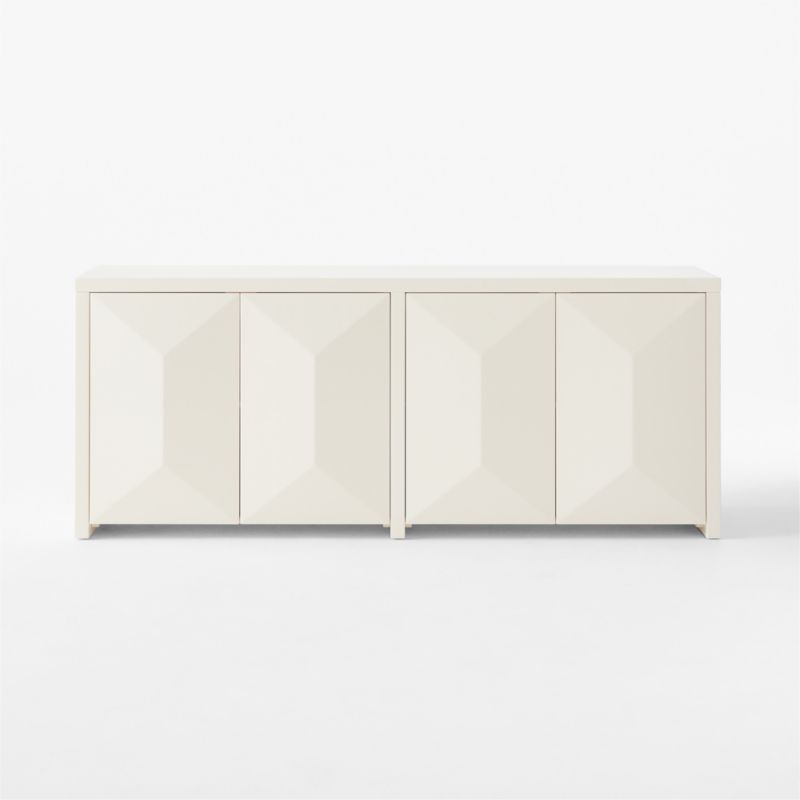 Cairo 72" Warm White High-Gloss Lacquered Credenza - image 4 of 10