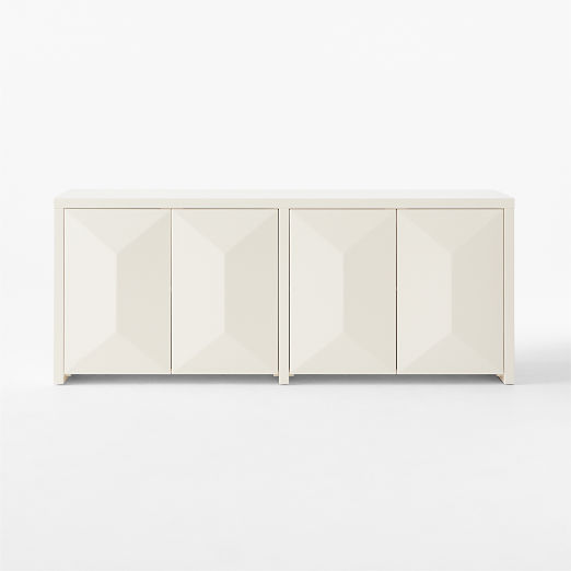 Cairo 72" Warm White High-Gloss Lacquered Credenza