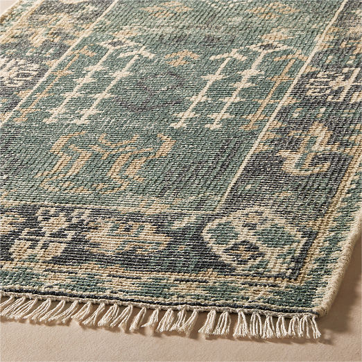 Cala Hand-Knotted Faded Teal New Zealand Wool Runner Rug 2.5'x8'