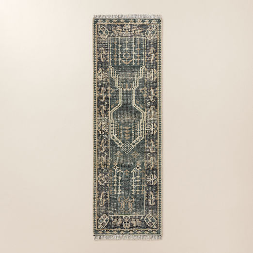 Cala Hand-Knotted Faded Teal New Zealand Wool Runner Rug 2.5'x8'