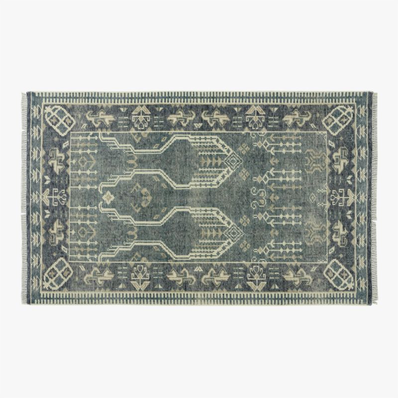 Cala Hand-Knotted Smoked Green New Zealand Wool Area Rug 5'x8' - image 0 of 7