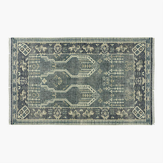 Cala Hand-Knotted Smoked Green New Zealand Wool Area Rug 5'x8'