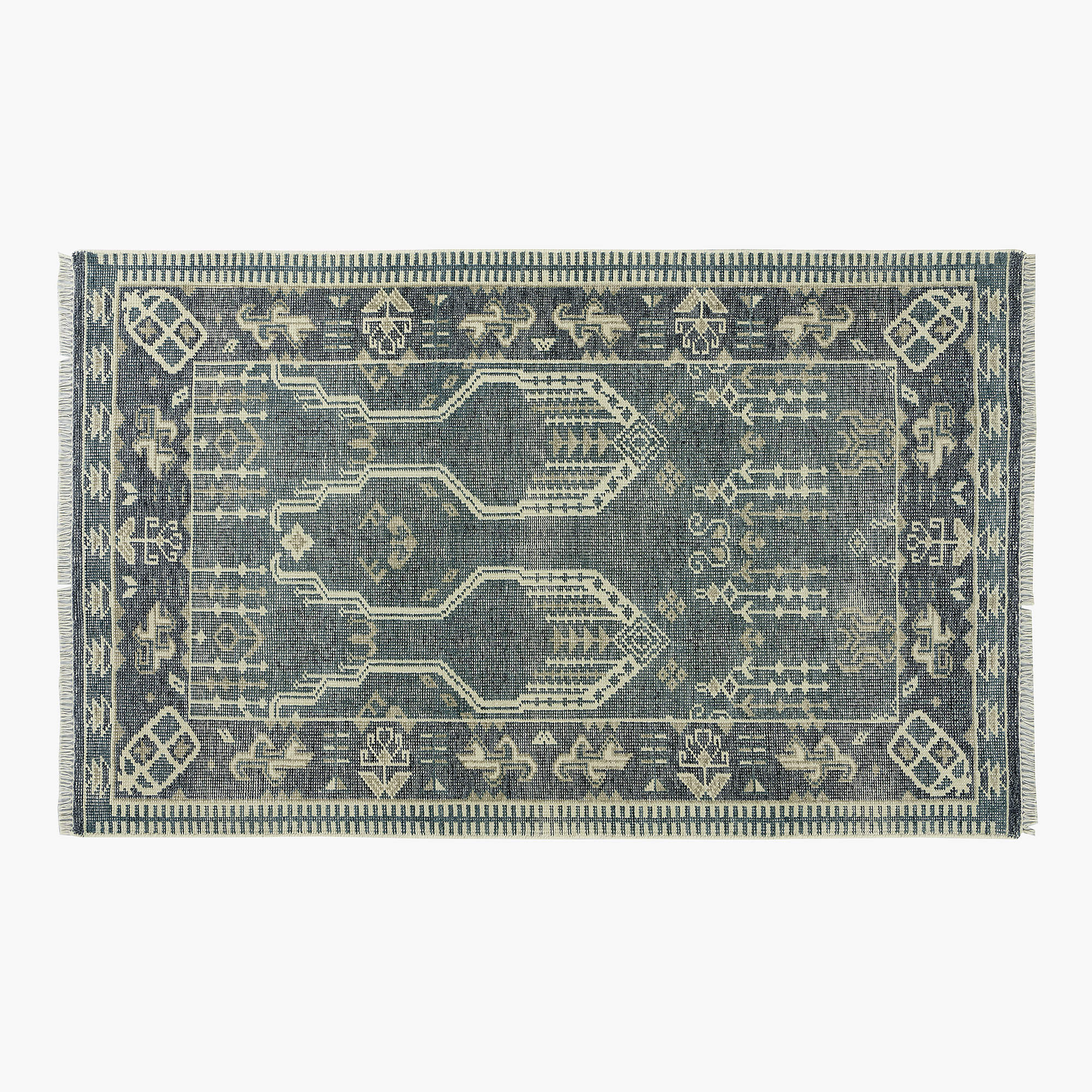 Cala Smoked Green HandKnotted New Zealand Wool Area Rug 5'x8