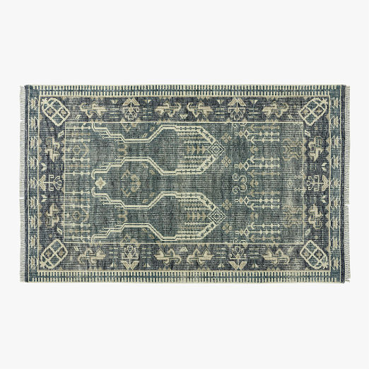 Cala Hand-Knotted Smoked Green New Zealand Wool Area Rug 5'x8'