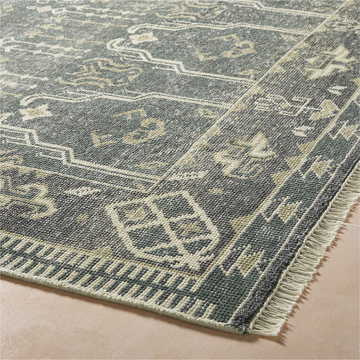 Cala Hand-Knotted Smoked Green New Zealand Wool Area Rug 5'x8'