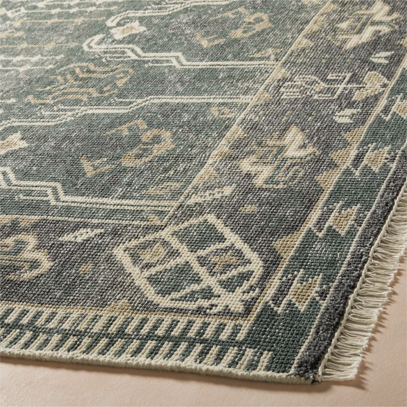 Cala Hand-Knotted Faded Teal New Zealand Wool Area Rug 6'x9'