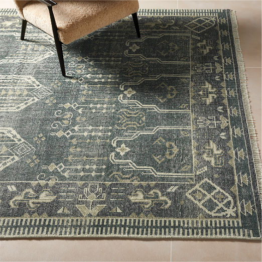 Cala Smoked Green Hand-Knotted New Zealand Wool Area Rug