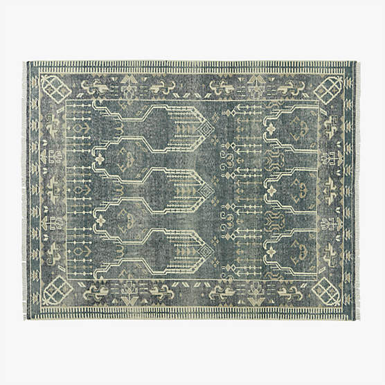 Cala Hand-Knotted Smoked Green New Zealand Wool Area Rug 8'x10'