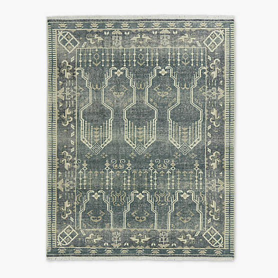 Cala Hand-Knotted Smoked Green New Zealand Wool Area Rug 10'x14'