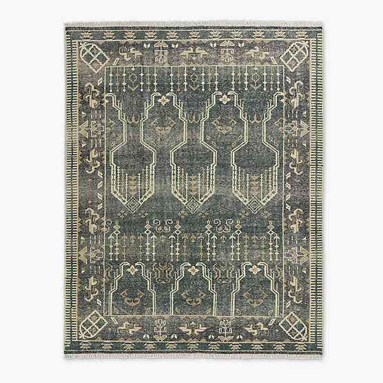 Cala Hand-Knotted Faded Teal New Zealand Wool Area Rug 5'x8'