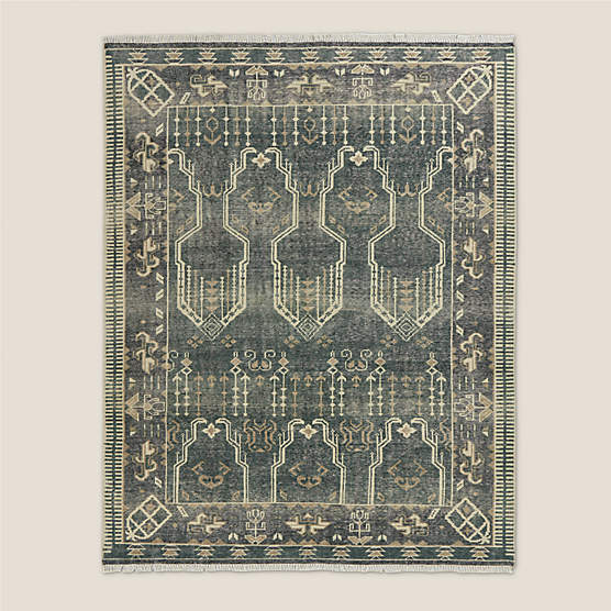 Cala Hand-Knotted Faded Teal New Zealand Wool Area Rug 8'x10'