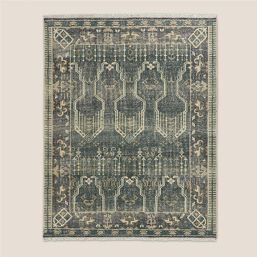 Cala Hand-Knotted Faded Teal New Zealand Wool Area Rug 8'x10'