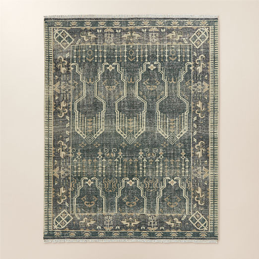 Cala Hand-Knotted Faded Teal New Zealand Wool Area Rug