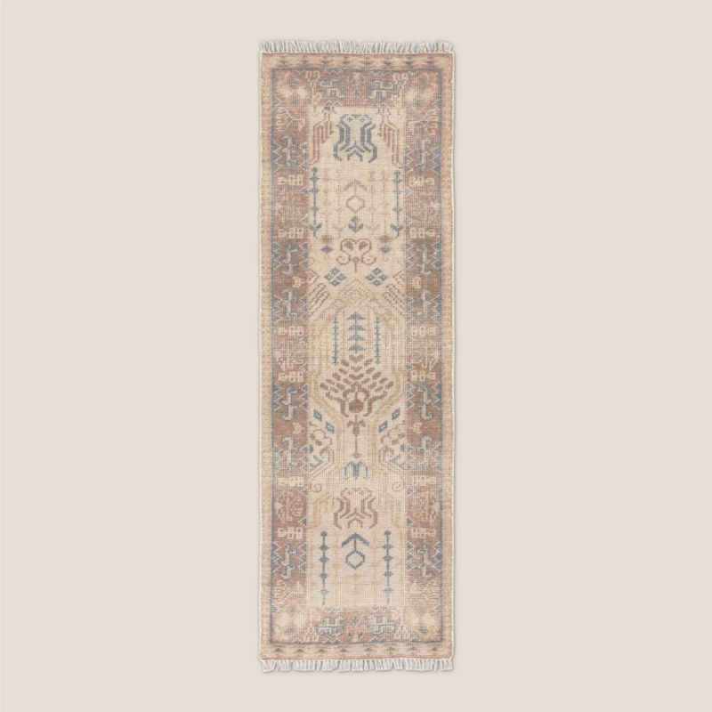 View Cala Hand-Knotted Warm White New Zealand Wool Runner Rug 2.5'x8' details