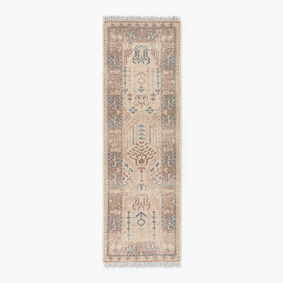 Cala Hand-Knotted Warm White New Zealand Wool Runner Rug 2.5'x8'