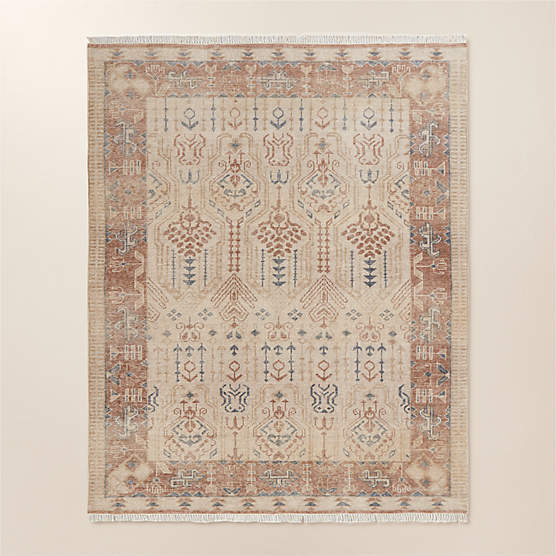 Lavish Hand-Knotted Black Floral Wool Area Rug 5'x8' + Reviews | CB2