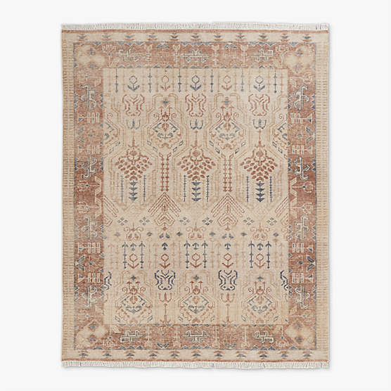 Cala Hand-Knotted Warm White New Zealand Wool Area Rug 5'x8'