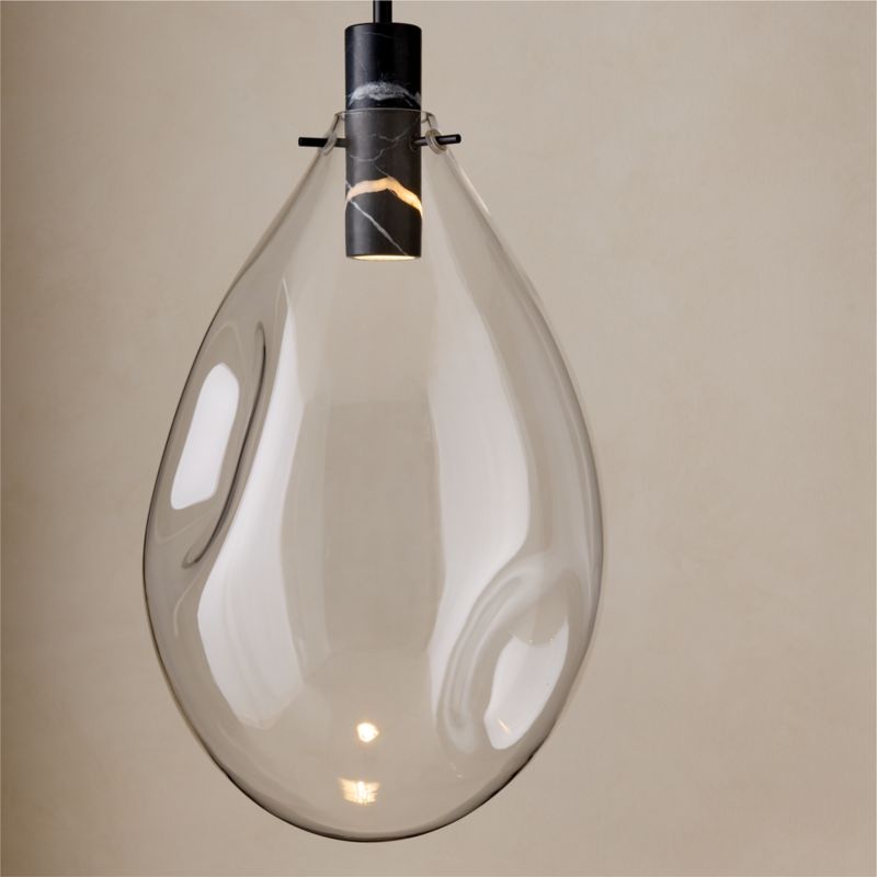 Calandra Glass And Black Marble Pendant Light Large - image 5 of 7