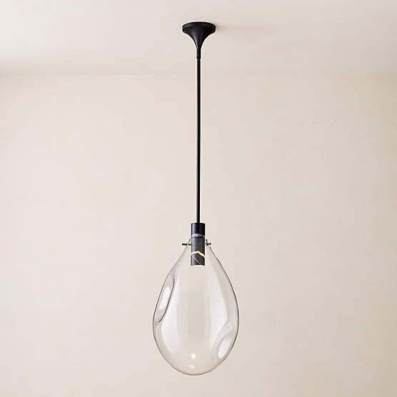 Calandra Glass And Black Marble Pendant Light Large